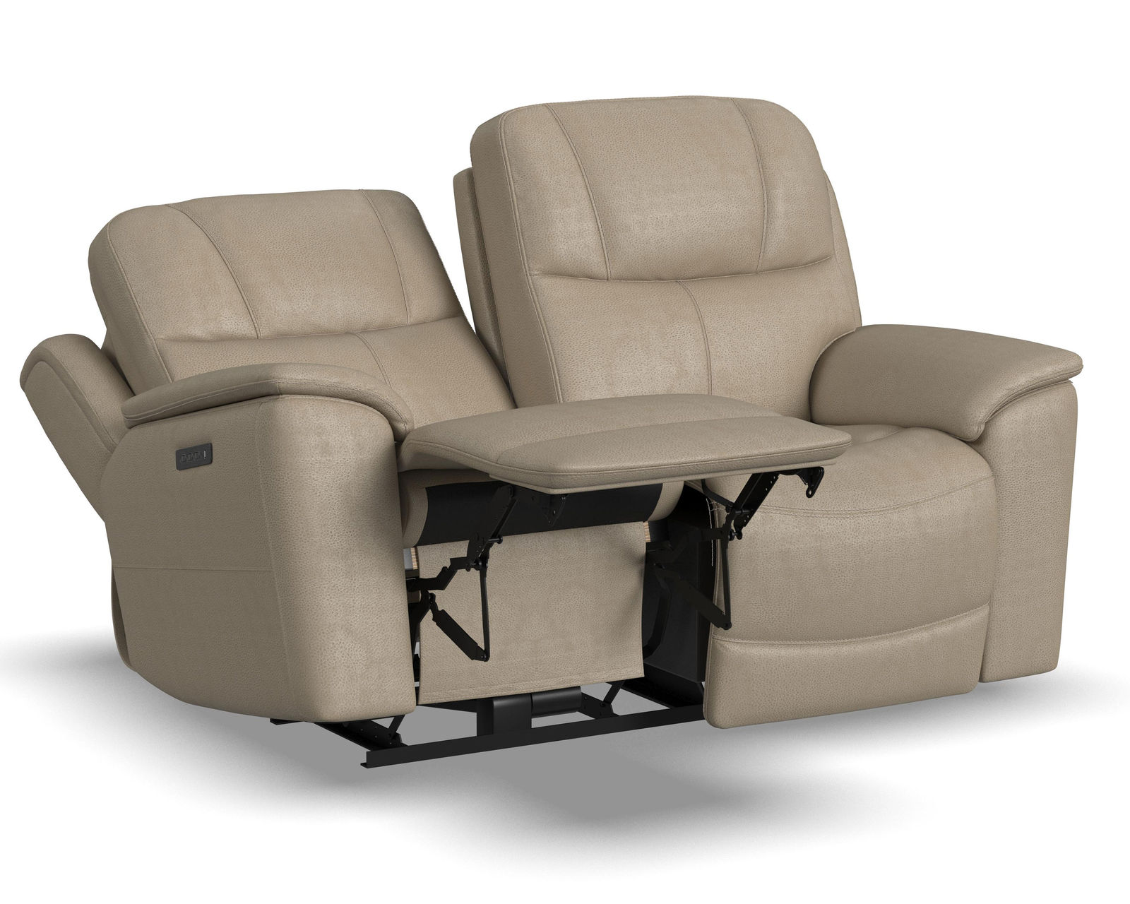 Crew Power Reclining Loveseat with Console, Power Headrests & Lumbar (Tan leather) in stock - Crew Power Reclining Loveseat with Power Headrests & Lumbar