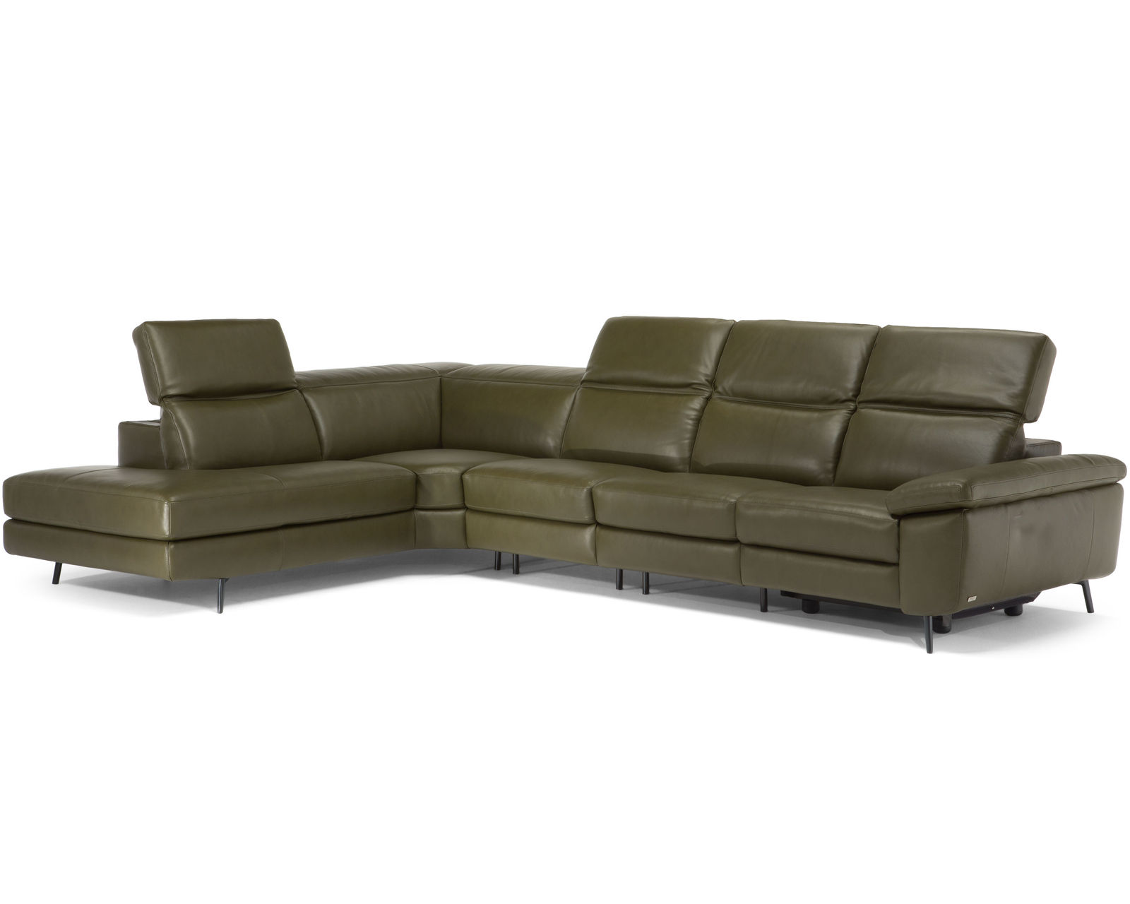 Coro C217 Stationary Sectional (+50 leathers) - Sectional Layout G:  Wide selection of 100% Top Grain Leathers
