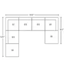 Layout E: Seven Piece Sectional 120" x 160" x 80"