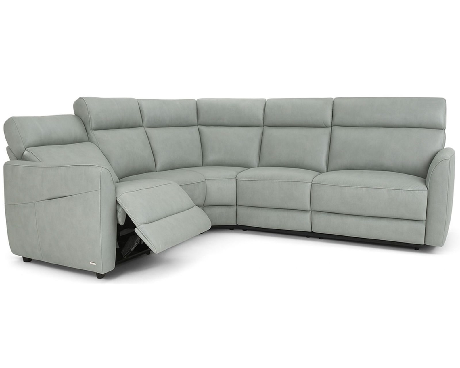 Nuvia C328 Triple Power Reclining Sectional (+55 leathers) - Layout F: Five Piece Reclining Sectional 120" x 120" (three recliners)