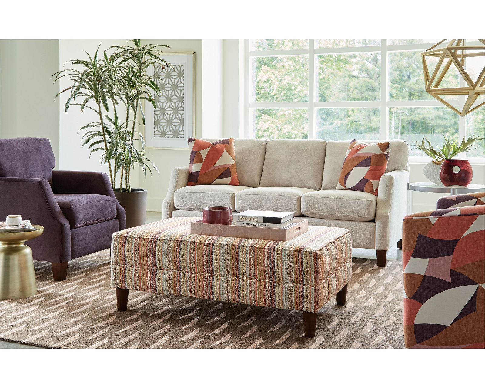 M9-2 Stationary Sofa (100+ Performance fabrics) Make it Yours - Shown with slope arms, knife edge back cushions and tapered legs
