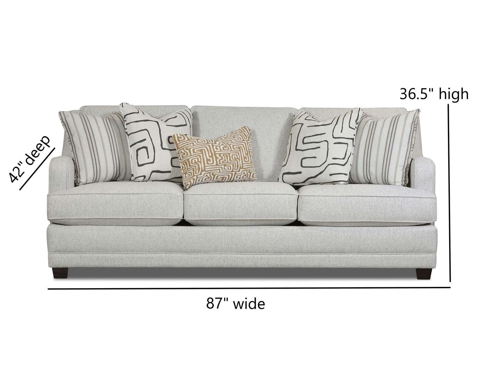 Durango Pewter 87" Sofa - 7000-00KP (includes pillows) - performance fabric - Durango Pewter 87" Sofa  (performance fabric)