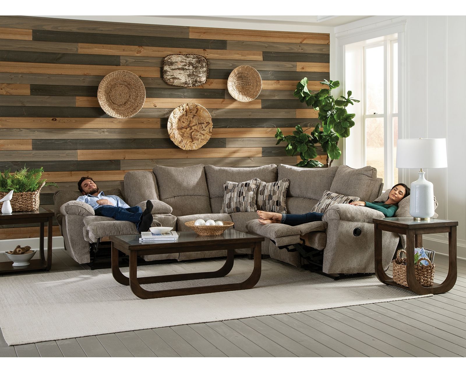 Elliot Two Piece Lay Flat Reclining Sectional (2 colors) 102" x 89" - America's Favorite Way to Unwind.