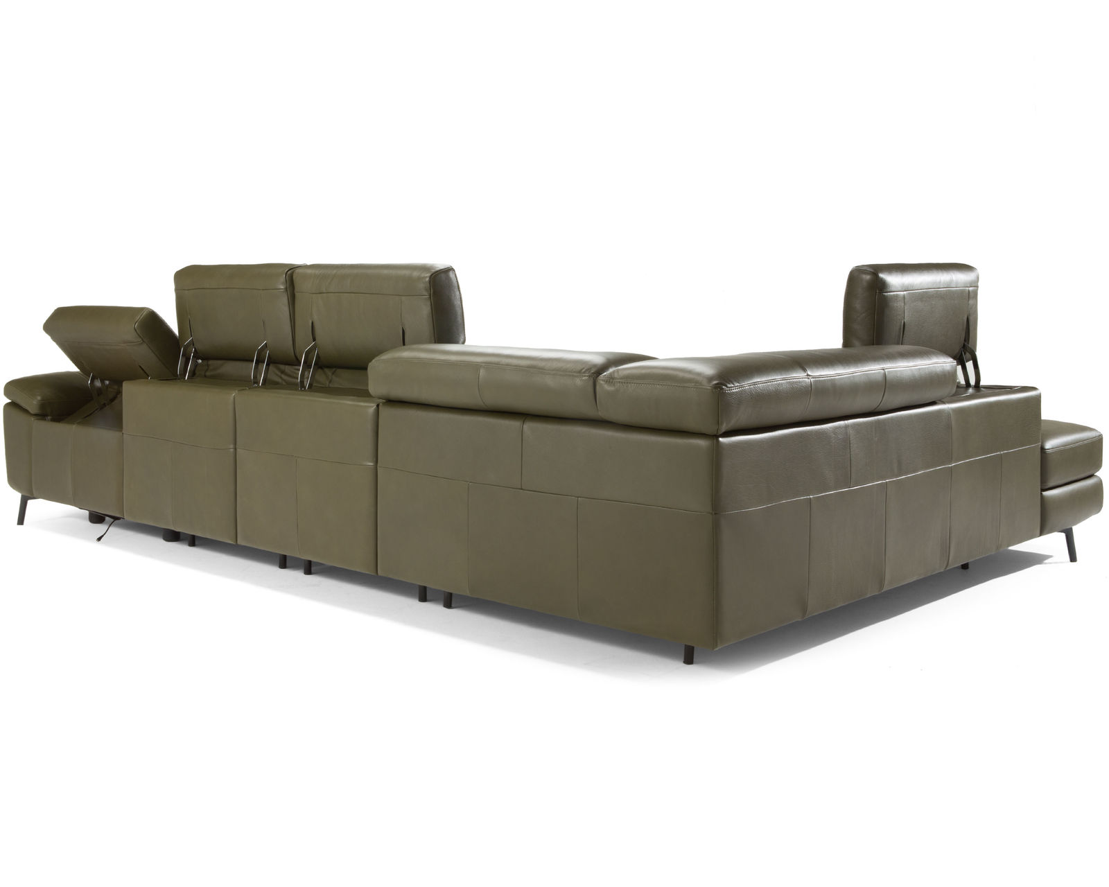 Coro C217 Power Headrest Power Reclining Sectional (+50 leathers) - Includes both power headrest and power recliner in all recliners