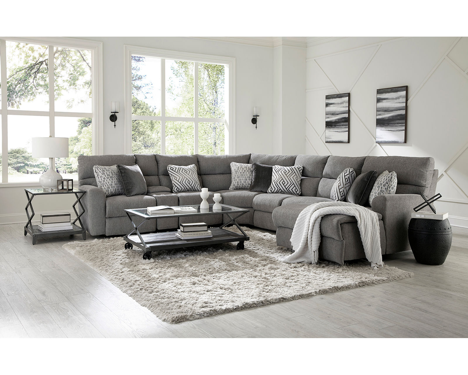 Sydney Modular Reclining Sectional with Power Recline Chaise (includes pillows) - From Movie Night to Every Night—Comfort Lives Here.