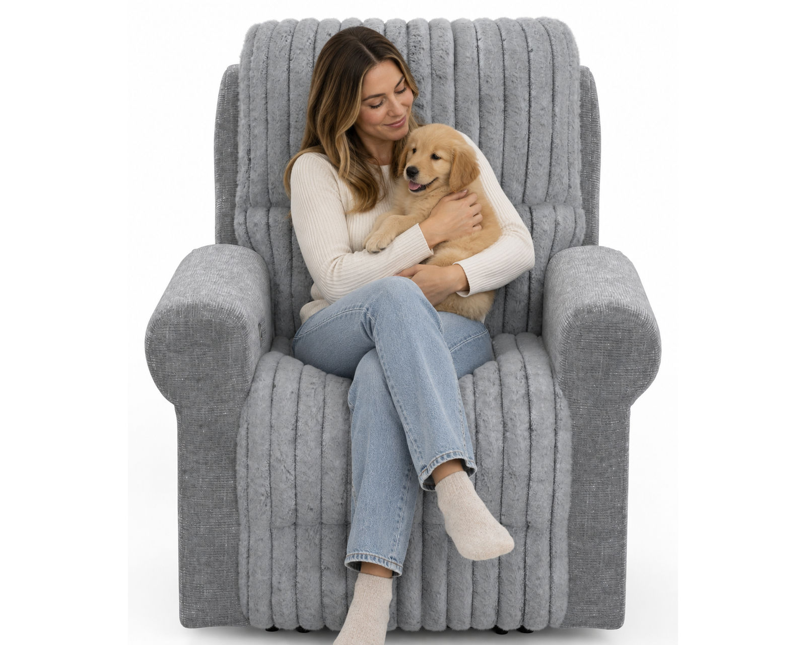 Foxy Rocker Recliner or Power Zero Gravity Recliner Fashion-Forward Comfort with Luxurious Faux Fur (two colors) - Experience the Catnapper Difference.