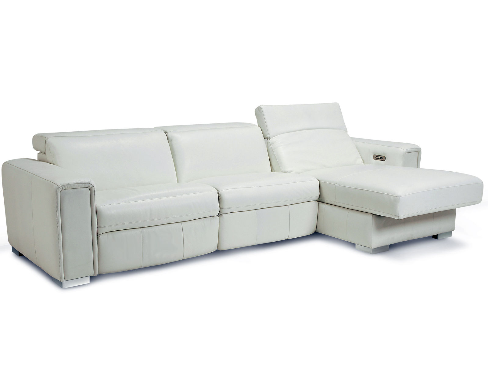 Titan 44004 Power Headrest Power Reclining Sectional (+100 leathers) - Layout H: Three Piece Sectional 120" x 63"