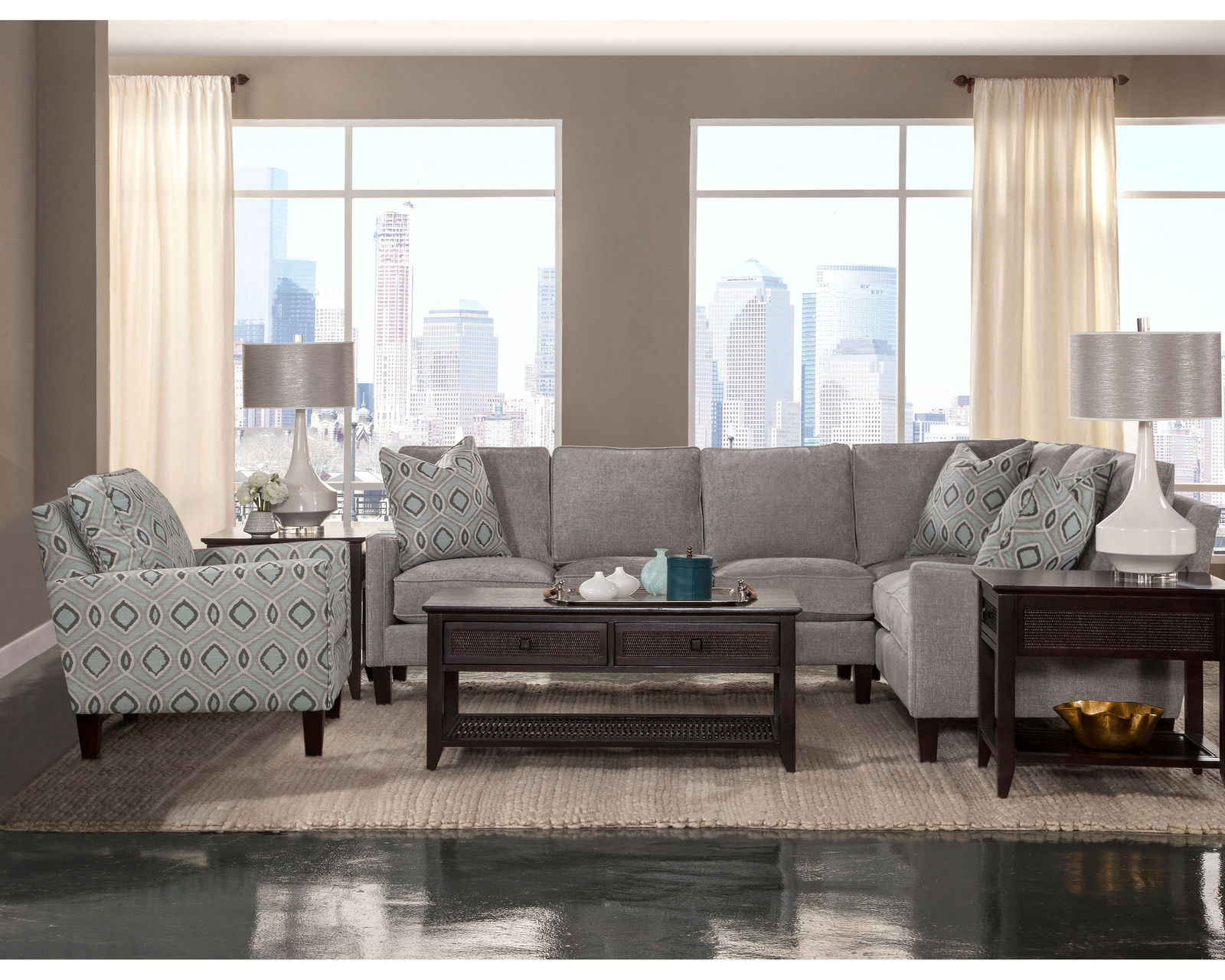 Urban Options A312 Sectional (Custom fabrics) - Sectional Layout: E 