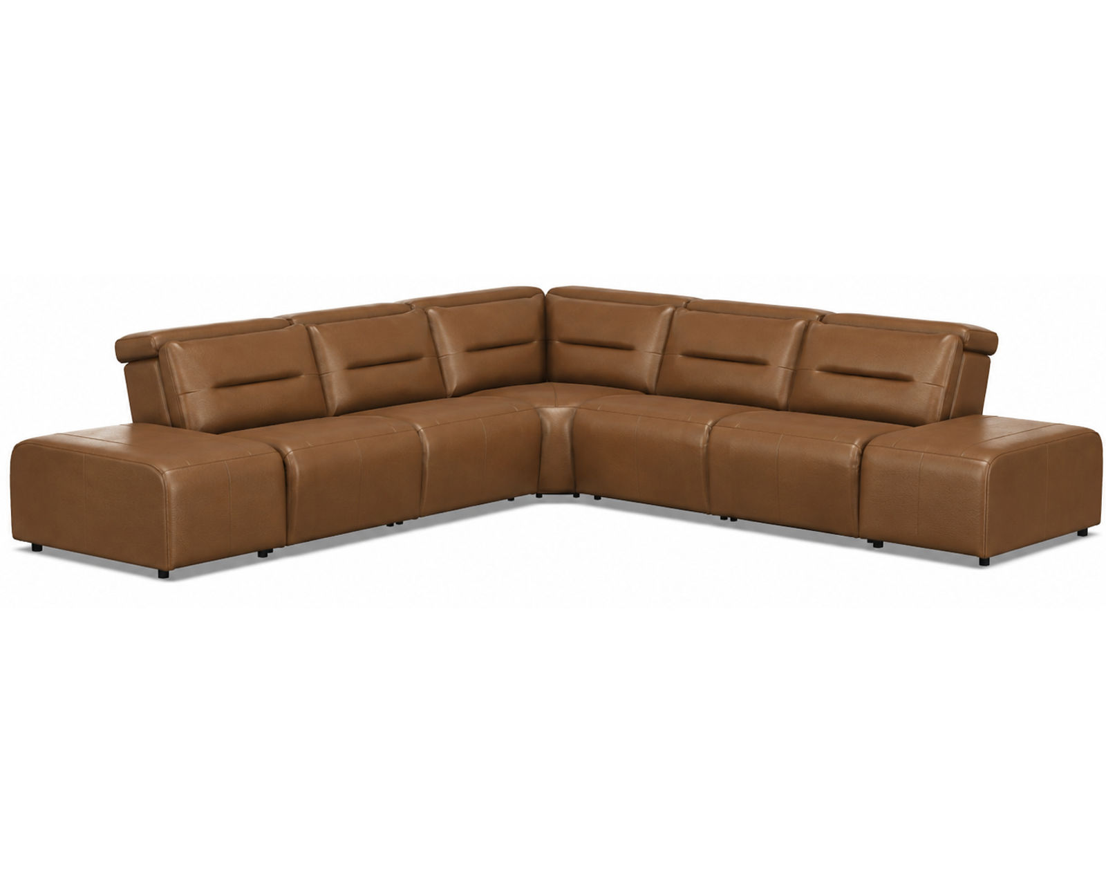 Hudson 3008 Power Headrest Power Reclining Sectional (standard and wide width) +140 leathers - Layout L: Seven Piece Wide Bumper Reclining Sectional 134" x 134" (2 recliners)