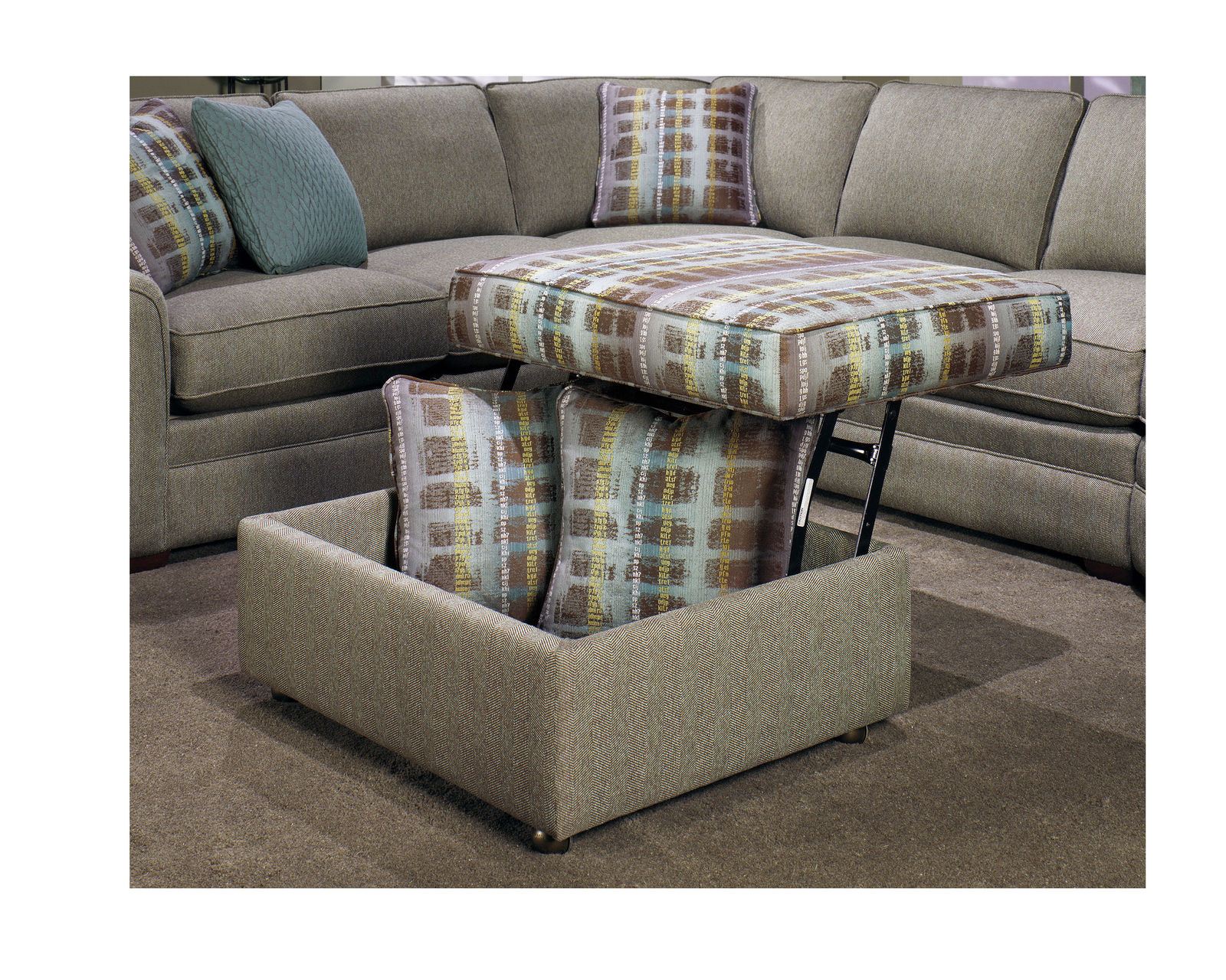F9 Storage Ottoman (2 Sizes) 100+ Performance fabrics - Call or order storage ottoman with two different fabrics
