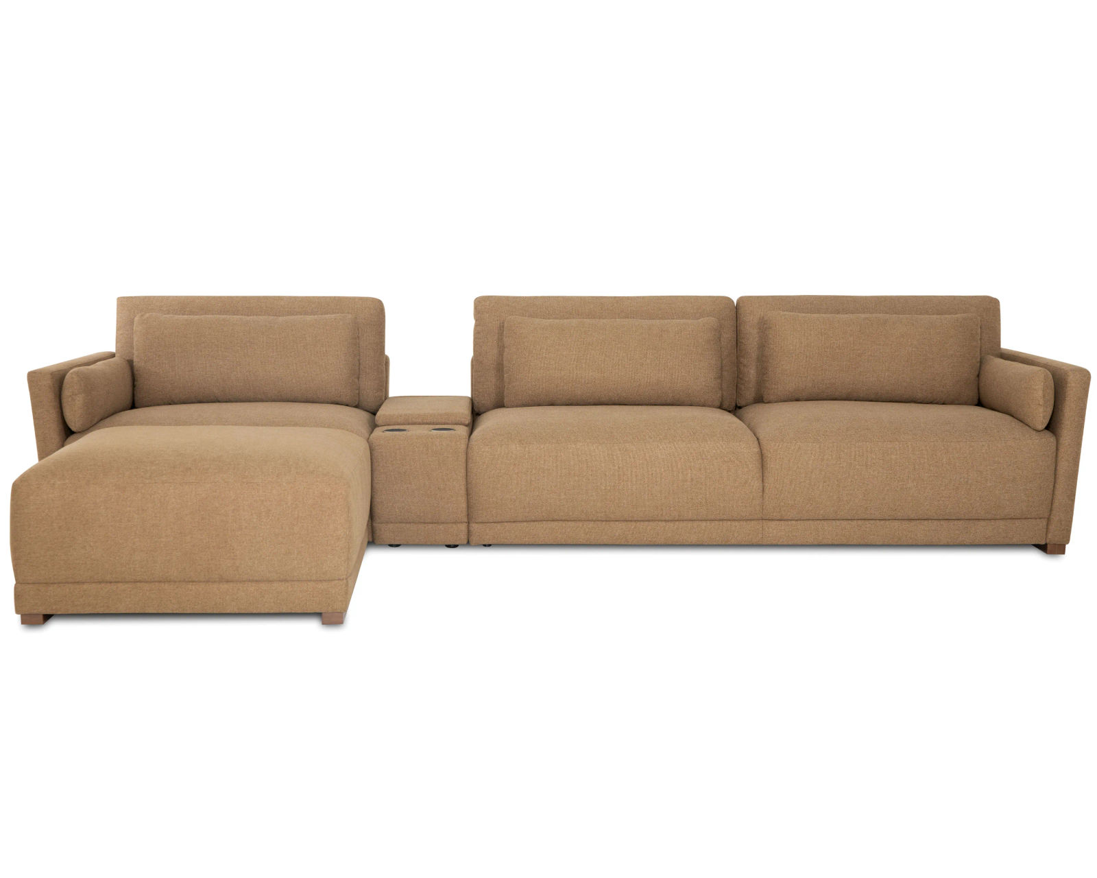 Shea 77646 Stationary Leather Sectional (100+ leathers) - Layout B: Three Piece Sectional 142" Wide with Cocktail Ottoman