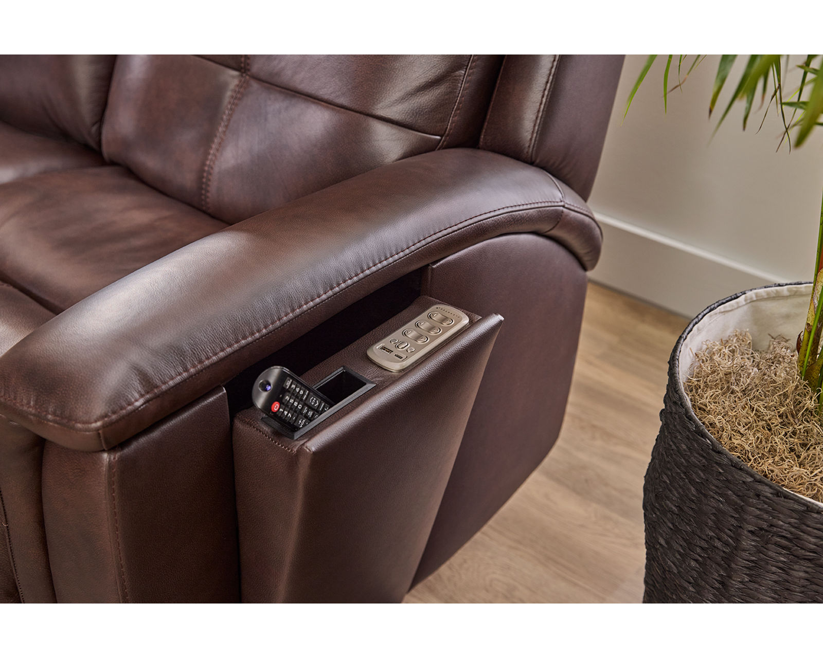 Ranger Triple Power Zero Gravity Reclining Sofa with Heat and Massage (86") 2 colors - In stock - Pop out power recline controls located in the arms
