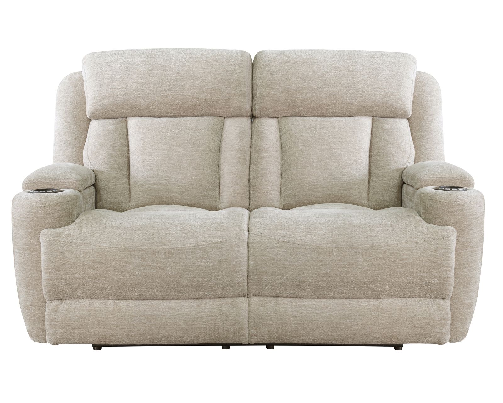 Dalton 89" Power Headrest Power Reclining Sofa with Reading Light and Drop Down Console Fawn (In stock - Fast shipping) - Dalton Power Headrest Power Reclining Loveseat