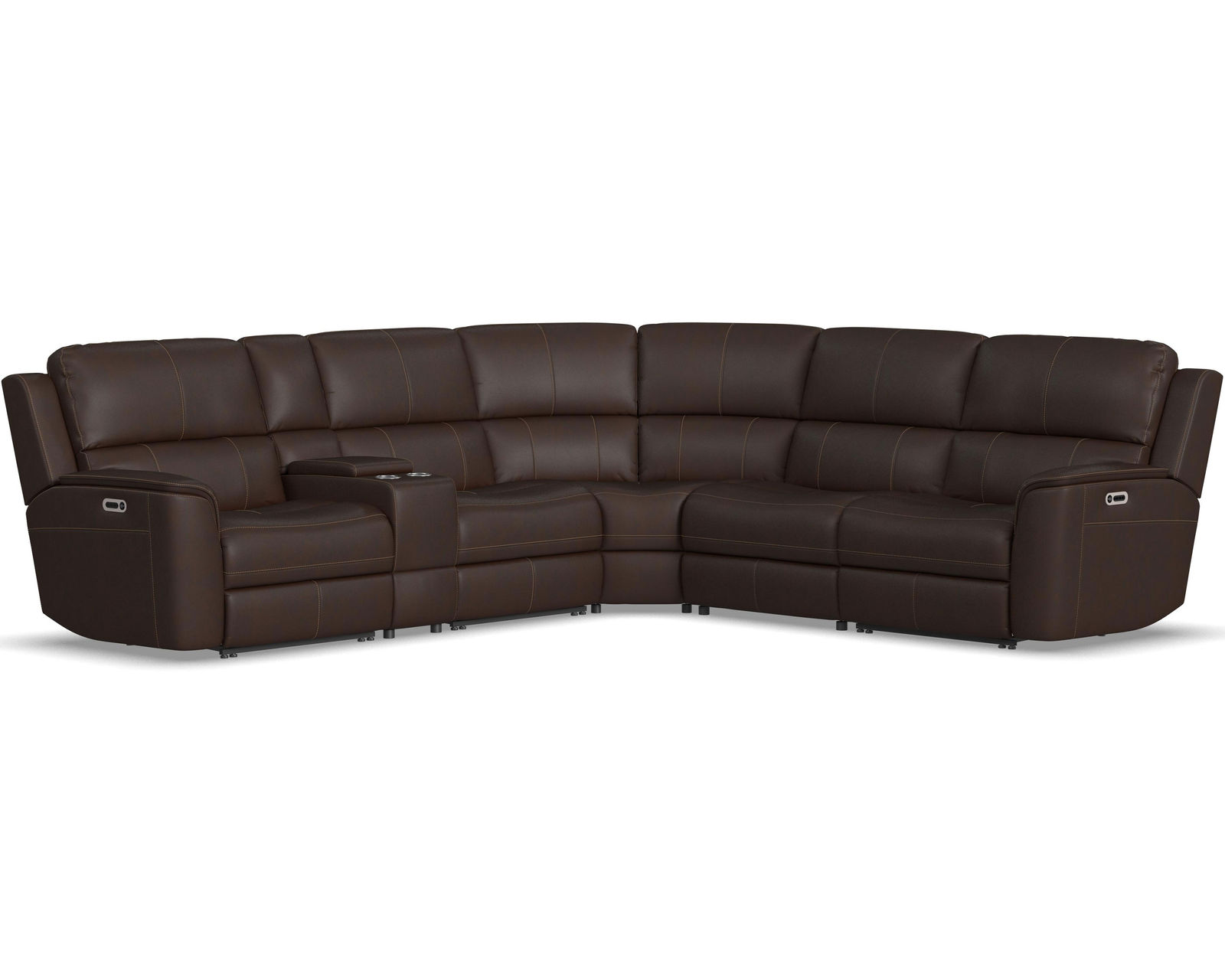 Henry Zero Gravity Reclining Sectional w/ Power Recline - Power Headrest and Power Lumbar (+3 colors) In stock - Layout G: Six Piece Reclining Sectional 128" x 115" (3 Recliners)