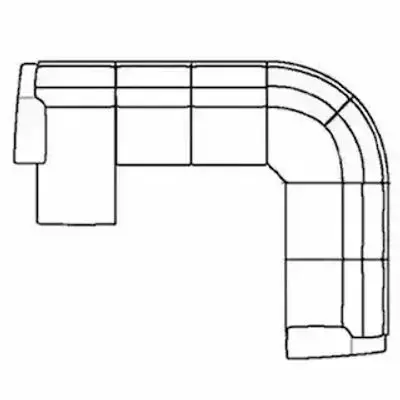 Layout M: Six Piece Reclining Sectional (2 recliners) 64" x 148" x 116"