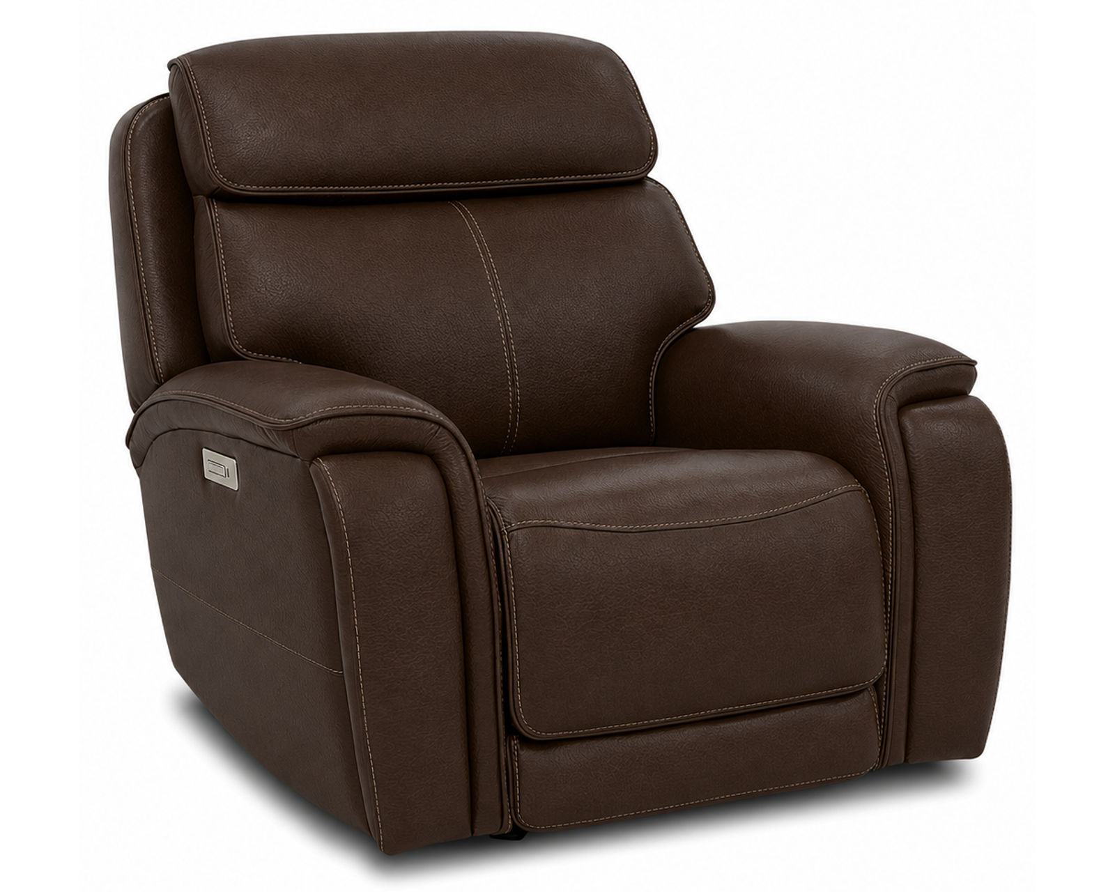 Walker 1580-70 Triple Power Leather 78" Reclining Console Loveseat (2 colors) - Walker Power Gliding Recliner w/ Power Headrest & Lumbar