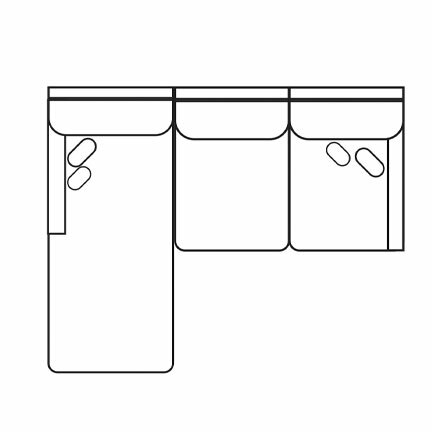 Layout A: Two Piece Sectional 61" x 92" (Two USB chargers)