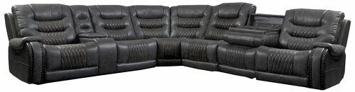 Layout A: Seven Piece Reclining Sectional 133" x 120" x 43" (Includes Drop Down Table)