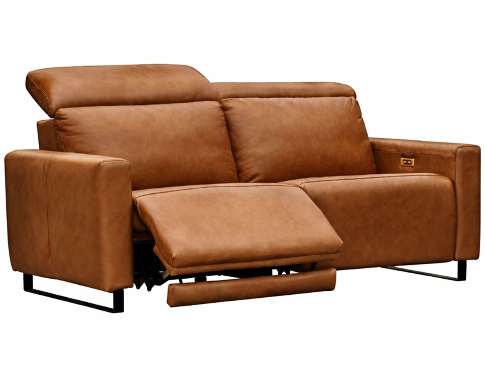 Florent Dual Power Reclining Sofa — Available in Standard & Wide Cushions, 140+ Leather Options, and 80", 84", or 112" Widths - Florent 80" Power Headrest Power Reclining Sofa (Wide Seat, 2 Cushions)