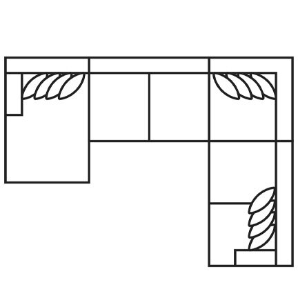 Layout F: Four Piece Sectional 69" x 146" x 110"