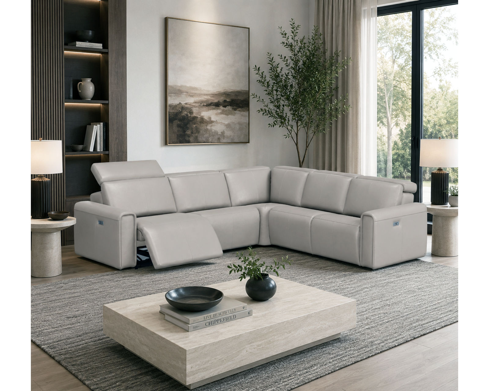 Nya 3099 Power Headrest Power Reclining Sectional (standard and wide seat widths) +140 leathers - Designed for Comfort. Built for Life. Priced for You.