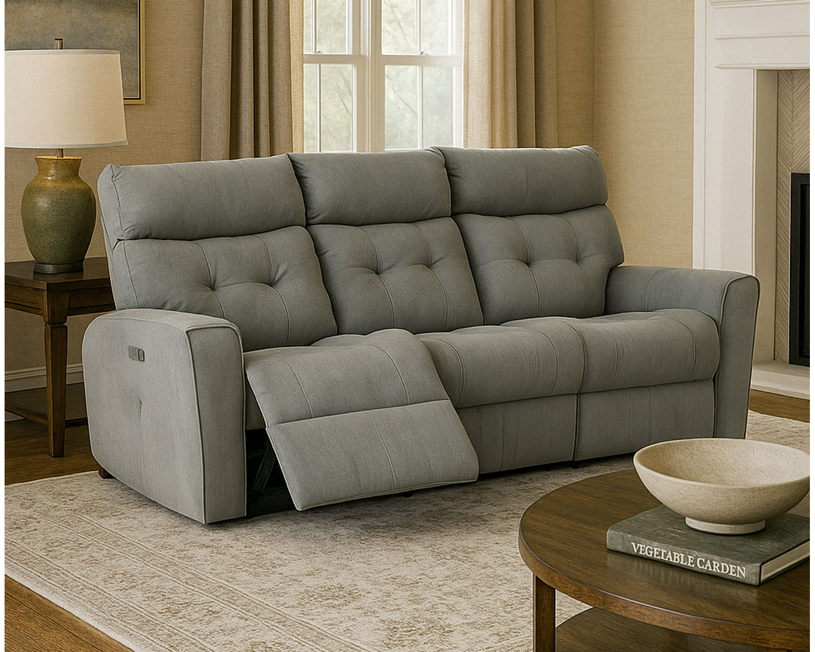 Acacia 41080 Power Headrest Power Reclining Sofa (86") +50 fabrics