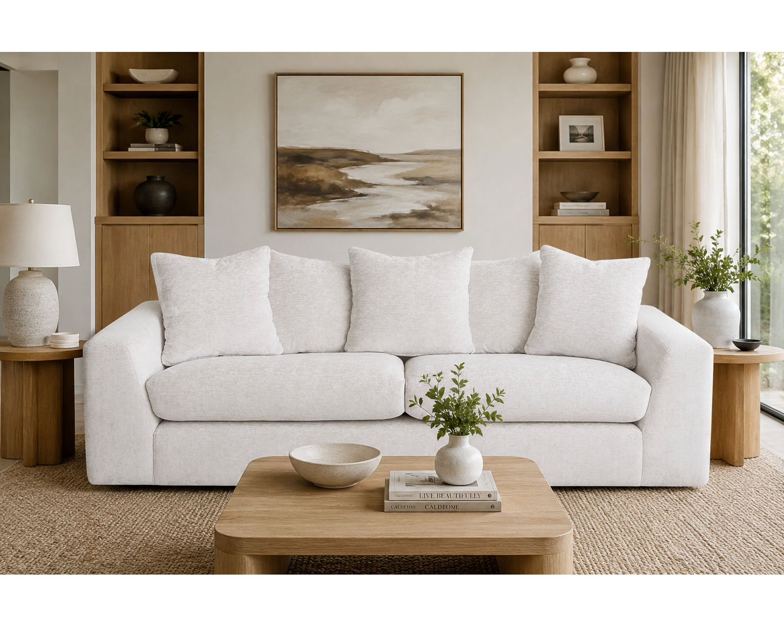 Haswell 99" Pillow Back Sofa (Sink-In Comfort. Modern Style. Made to Relaxation) - Luxury Looks. Beautiful Rooms. Surprisingly Affordable.
