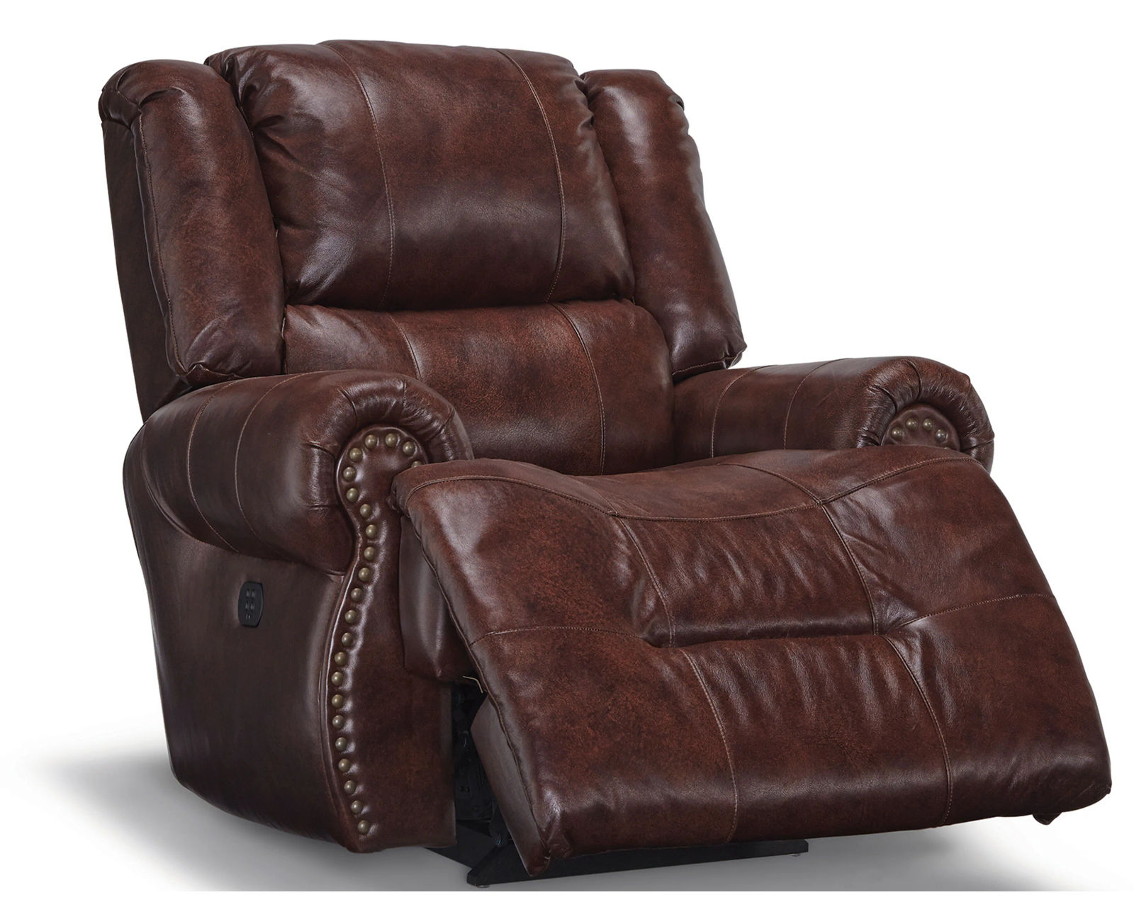 Genet Leather Double Reclining Sofa w/ Dropdown Table (+30 leathers) 85" - Genet Leather Recliner Available as a Swivel Glider, Rocker or Space Saver Recliner