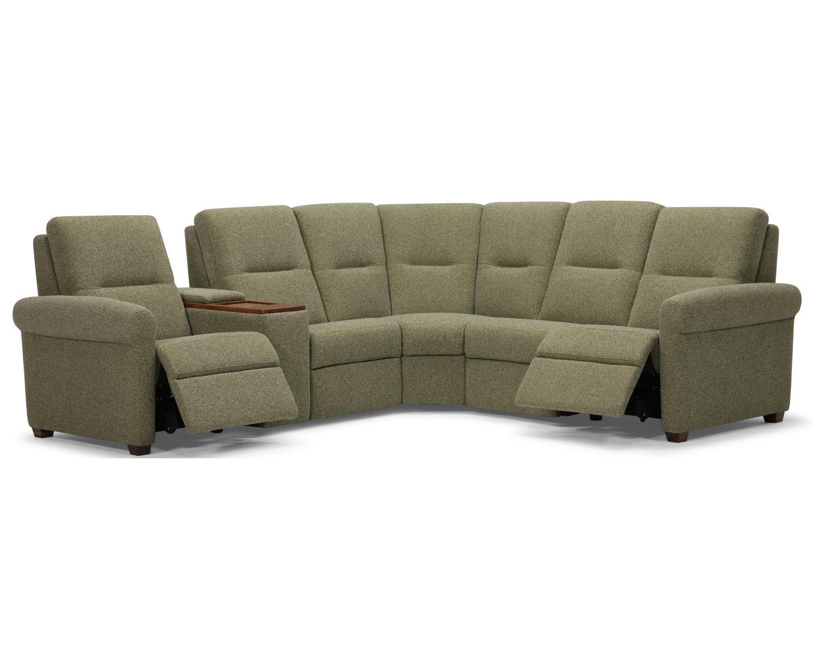 Essex 40112 Triple Power Reclining Sectional (+50 fabrics) - Layout B: Three Piece Reclining Sectional (2 recliner) 110" x 98"