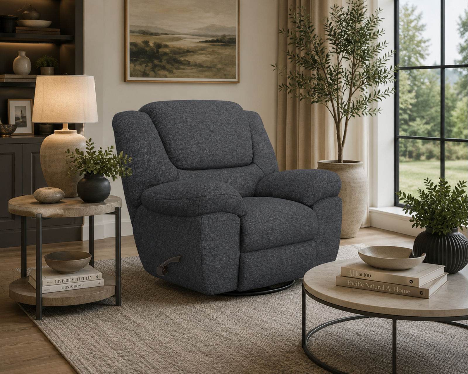 Trifecta 165 Triple Reclining Sofa with Drop Down Table (+2 colors) 90"