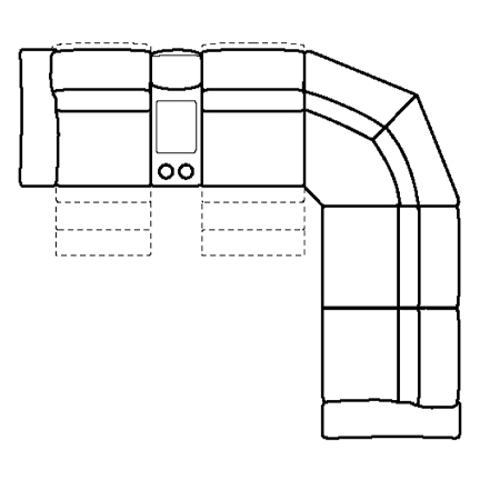 Layout J: Six Piece Sectional (3 recliners) 128" x 115"