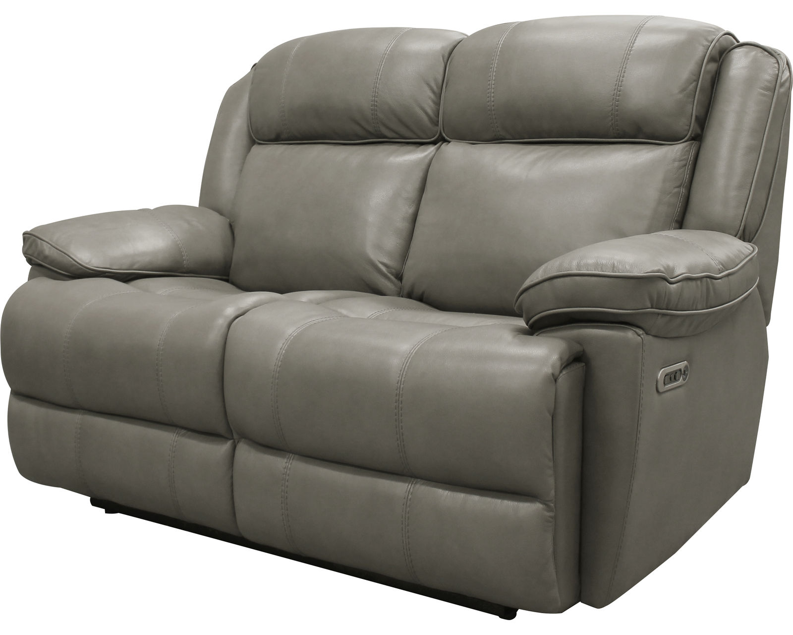Eclipse Leather Power Headrest Power Recliner Heron (In stock - Fast shipping) - Eclipse Power Headrest Power Reclining Loveseat