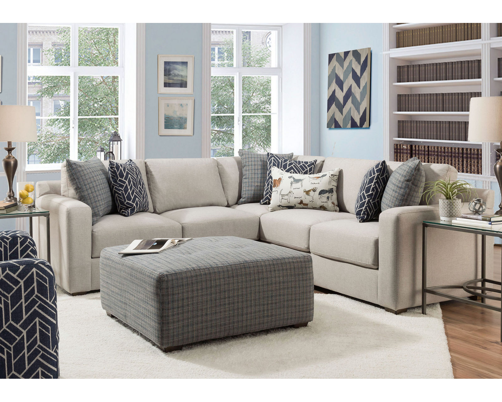 Oscar 952 Stationary Sectional (Includes Pillows) - Sectional Layout A