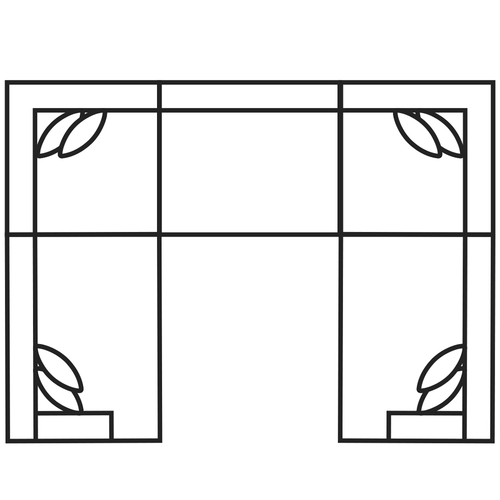 Layout H: Five Piece Sectional 102.5" x 138.5" x 102.5"