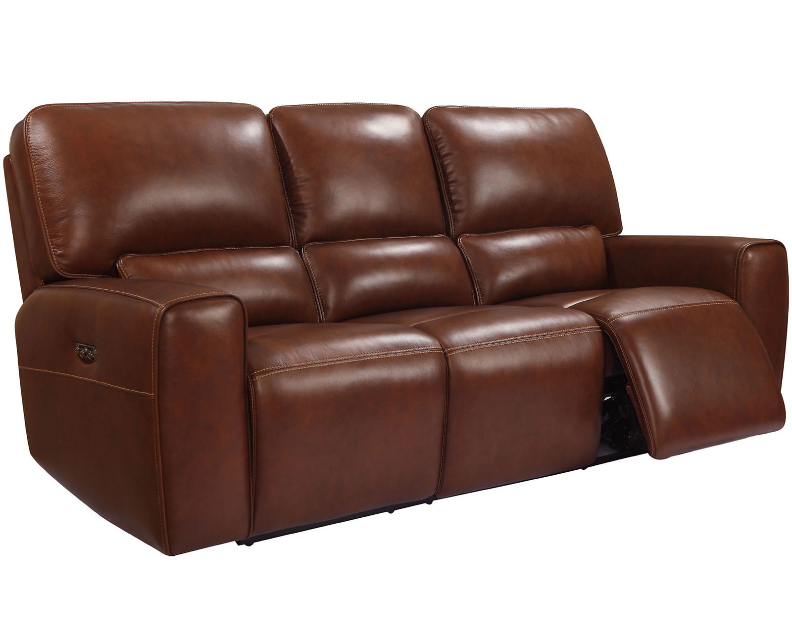 Broadway Leather Power Headrest Power Reclining Sofa - Dual Power Headrests and Power Recliners