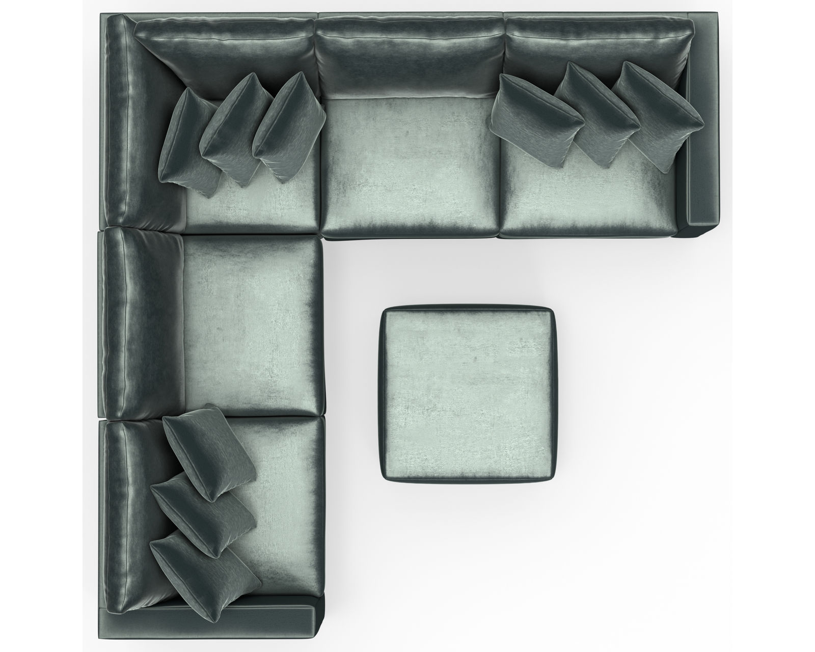 Remington 2245 Stationary Sectional (Includes Pillows) extra wide - Layout F: Five Piece Sectional 131" x 131"(ottoman available) Pine