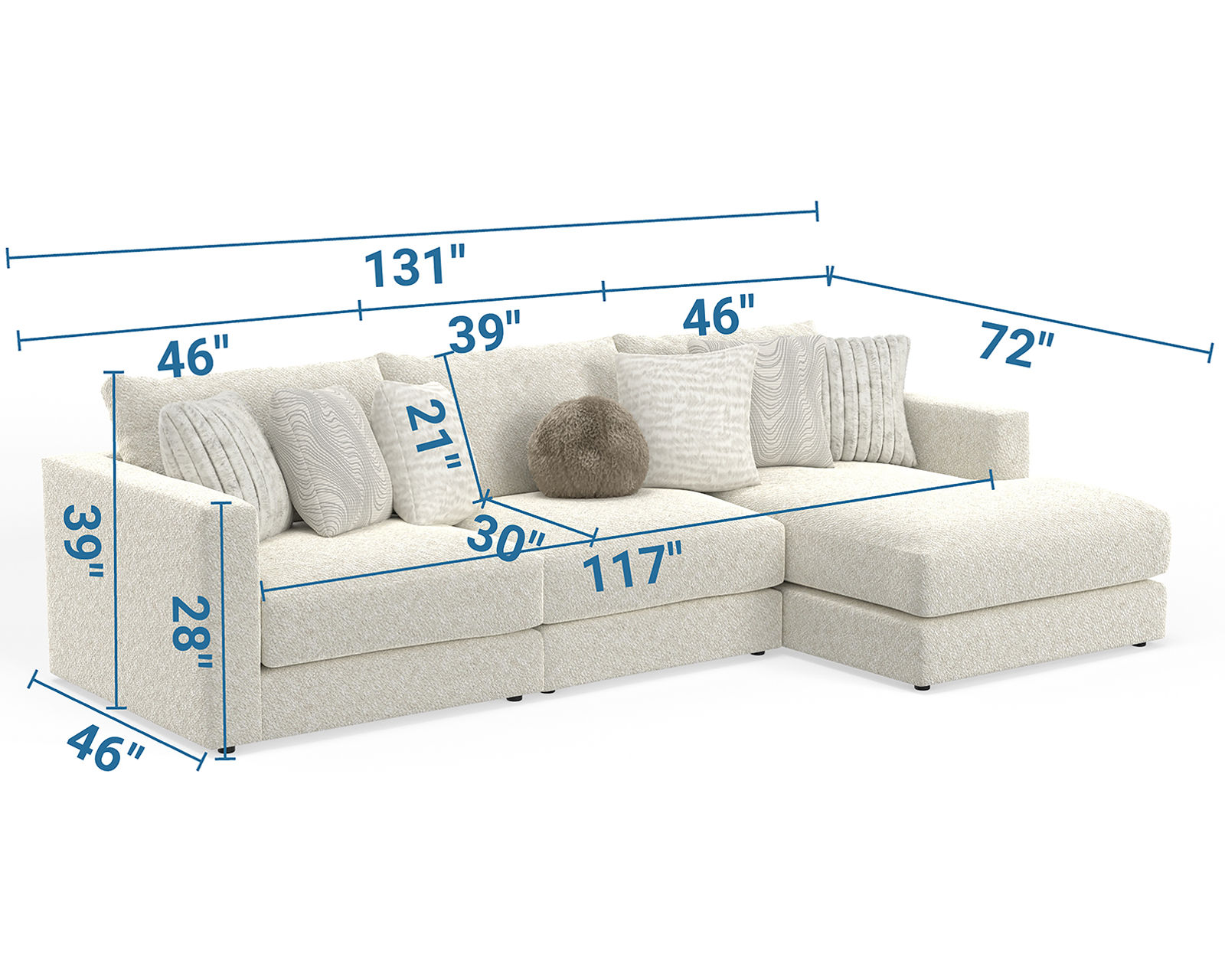 Ritzy 2235 Modular Sectional (includes all pillows) - Engineered to Support Every Moment.