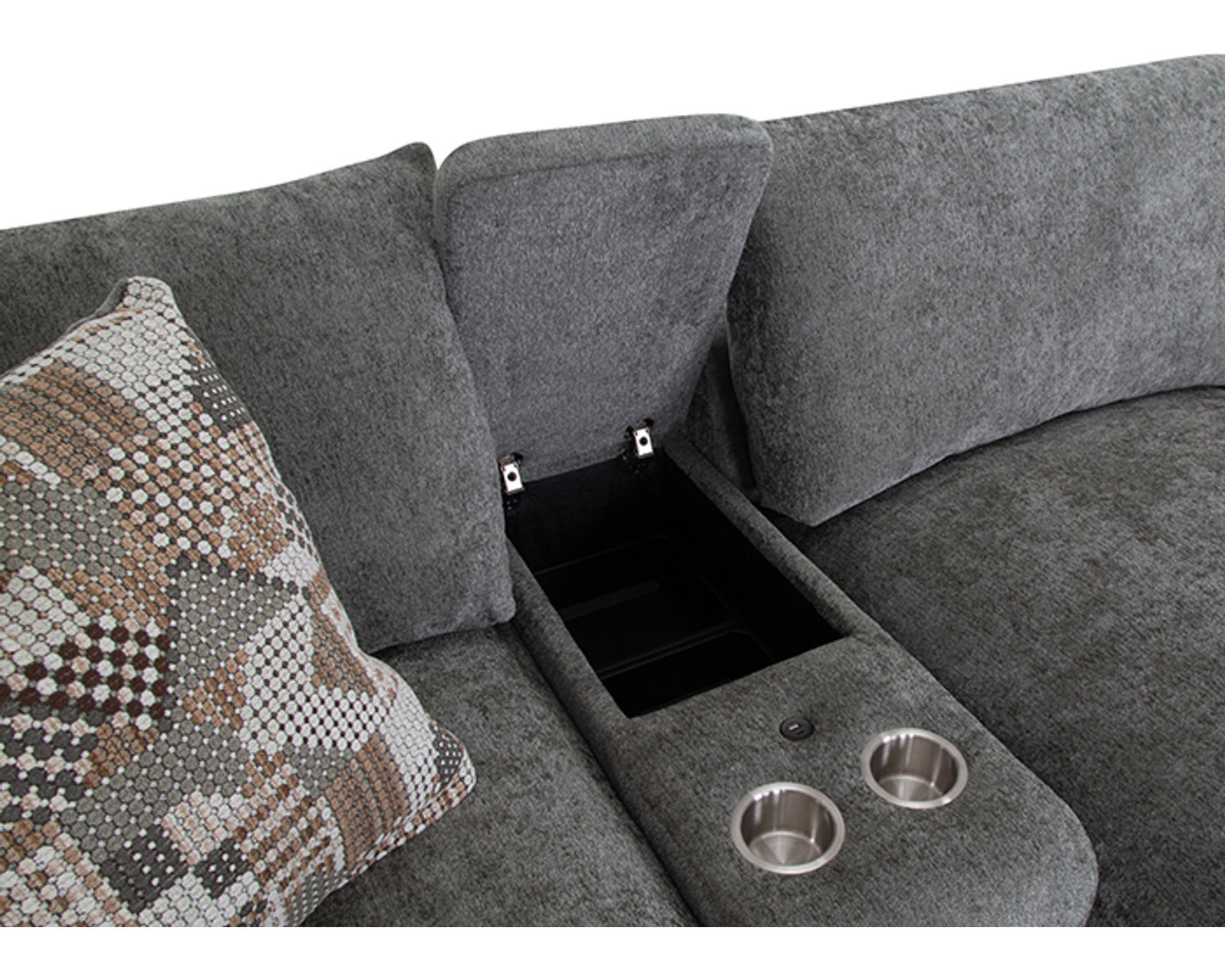 Seurat 965 Modular EXTRA Deep Seated Sectional (Stretch Out. Settle In. Stay Awhile) - Entertainment Console Includes Storage, Cupholders and USB Charging