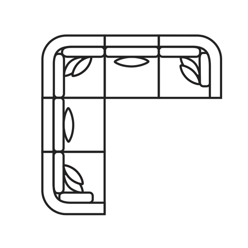 Layout B: Five Piece Sectional 117" x 117"