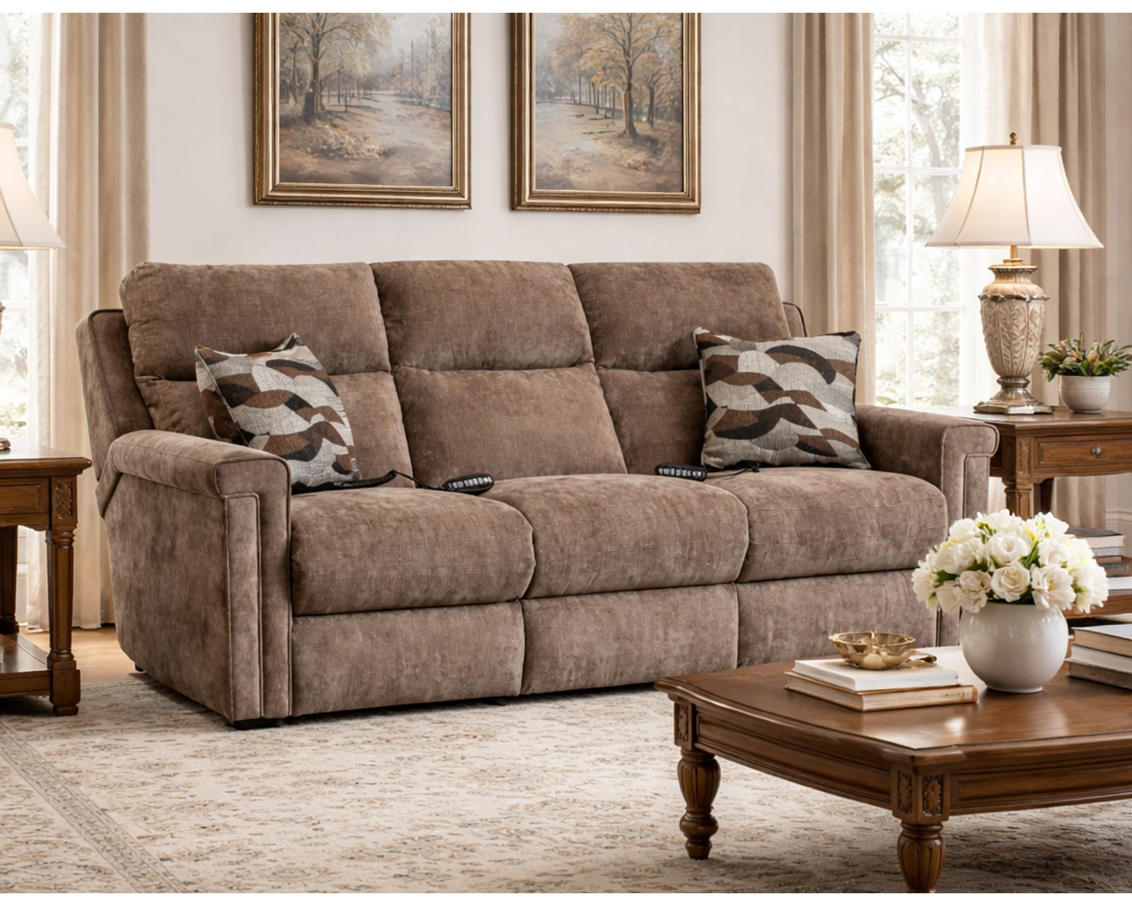 Lexington 374 Dual Power Zero Gravity Reclining Sofa (+100 fabrics and leathers) - 	Lexington 88" Dual Power Zero Gravity Reclining Sofa