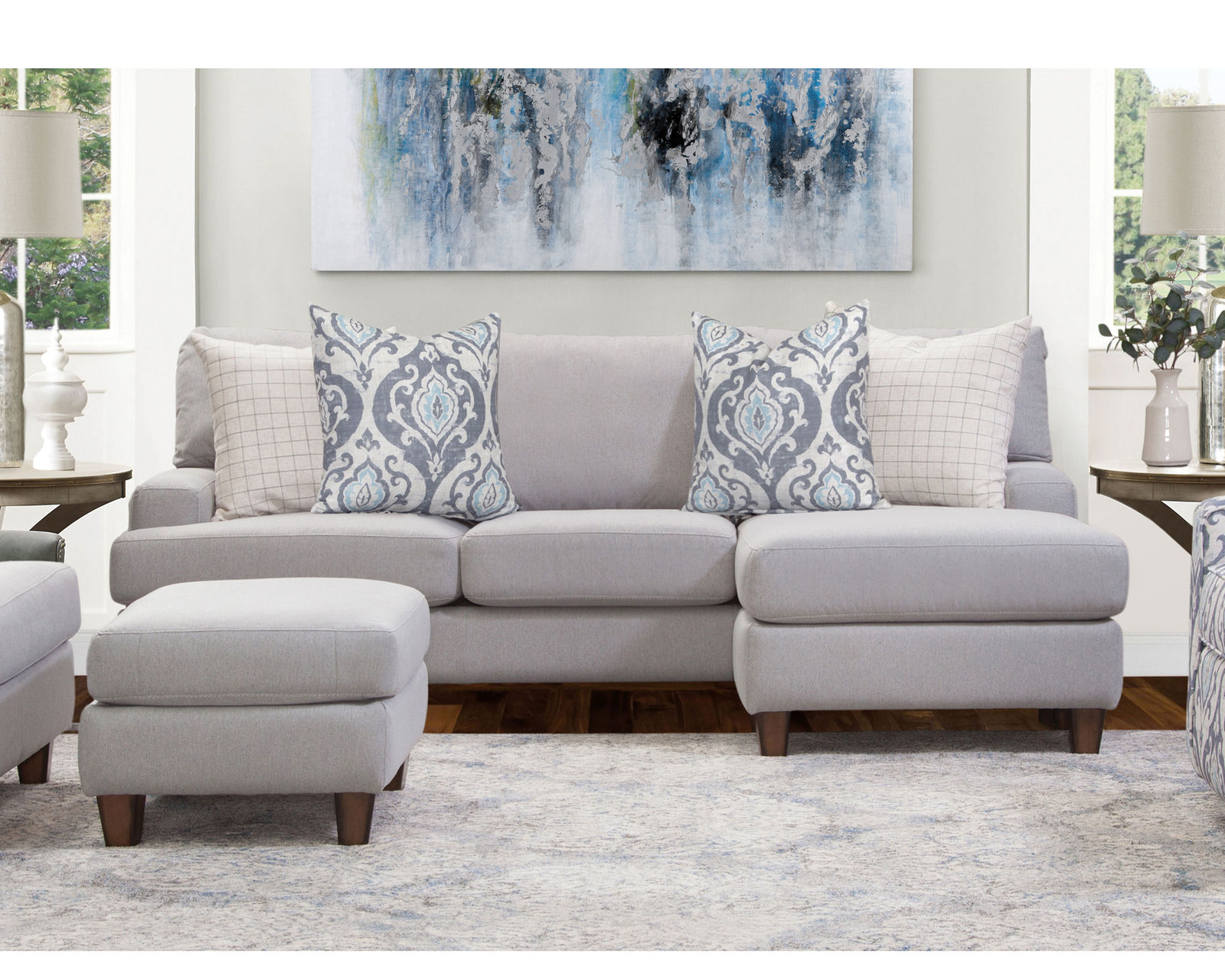 Bradshaw 95" Sofa with Reversible Chaise Ottoman (Includes pillows) - Take an Extra 25% Off this Sofa Chaise with Reversible Ottoman