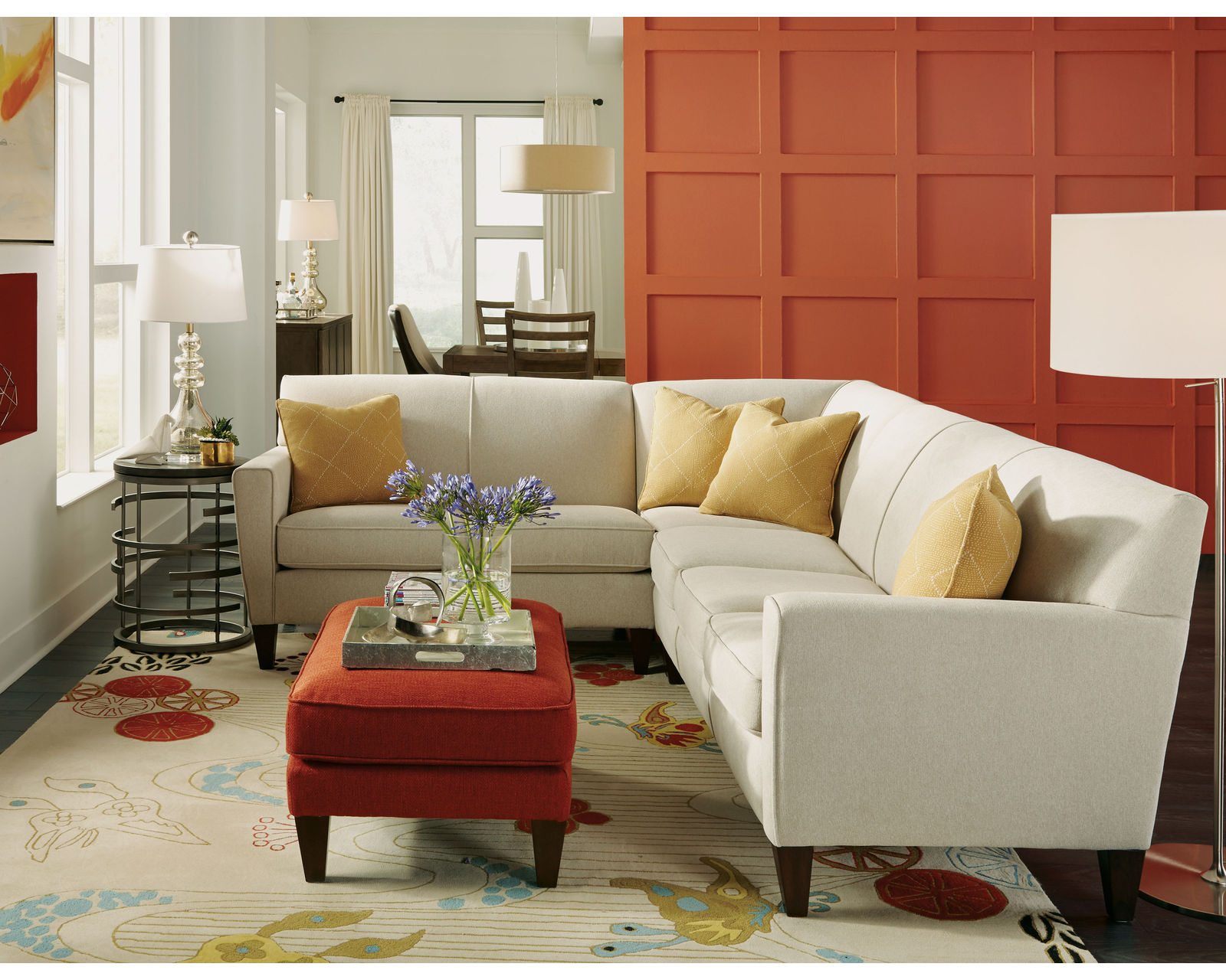 Digby 5966 Sectional (100+ fabrics) - Sectional Layout G:  Only the highest quality fabrics go on Flexsteel Furniture
