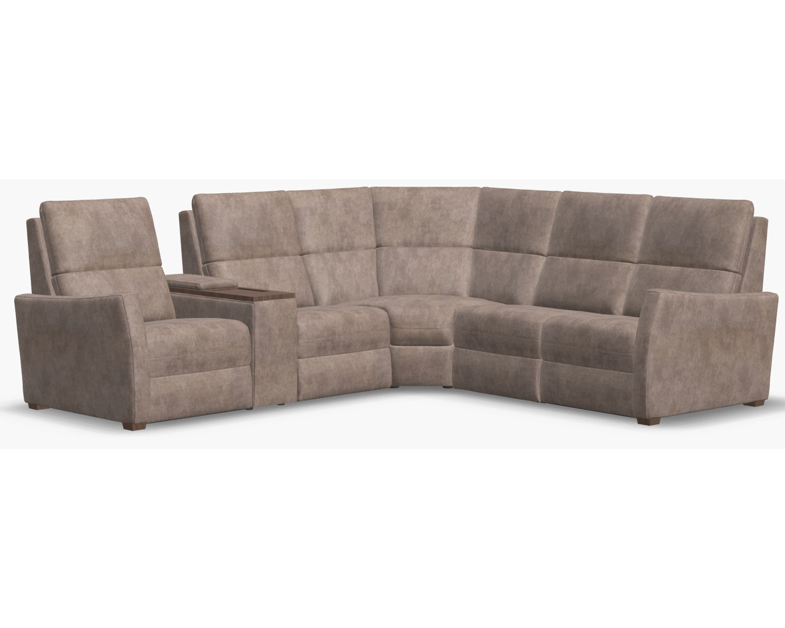 Luna 40110 Triple Power Reclining Sectional (+50 fabrics) - Layout A: Three Piece Reclining Sectional (2 recliner) 111" x 98"