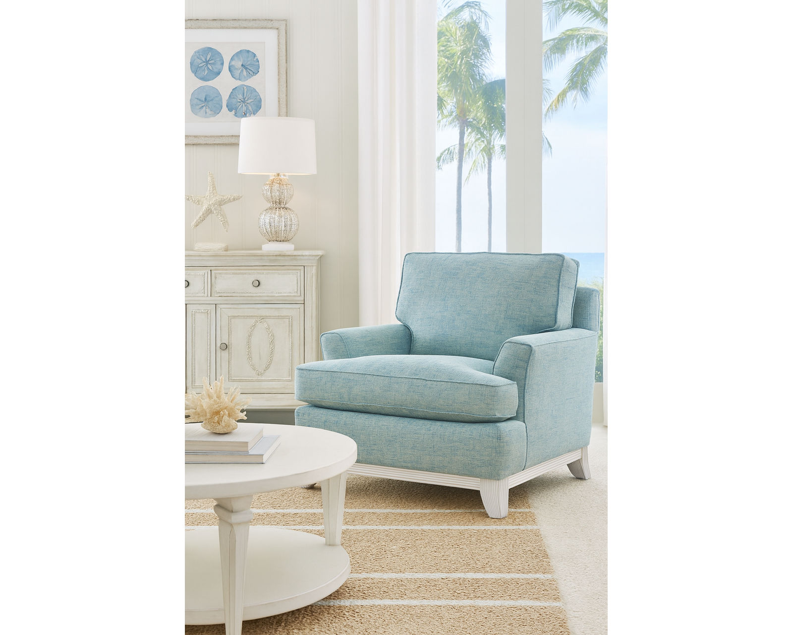 Oaks Way 84" Sofa (+28 finishes - +69 fabrics) - Oaks Way Rattan Accent Chair