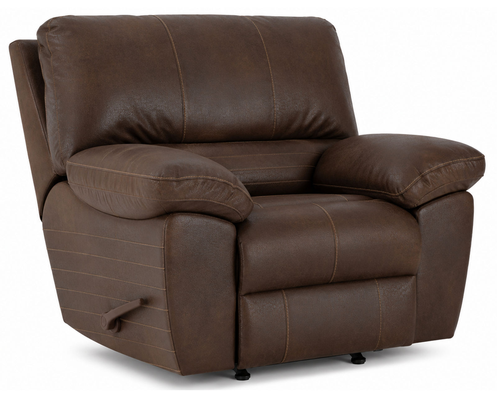 Stetson 91" Lay Flat Reclining Sofa (2 colors) leather like fabric - Stetson Lay Flat Rocker Recliner in Leather Like Fabric Color Walnut