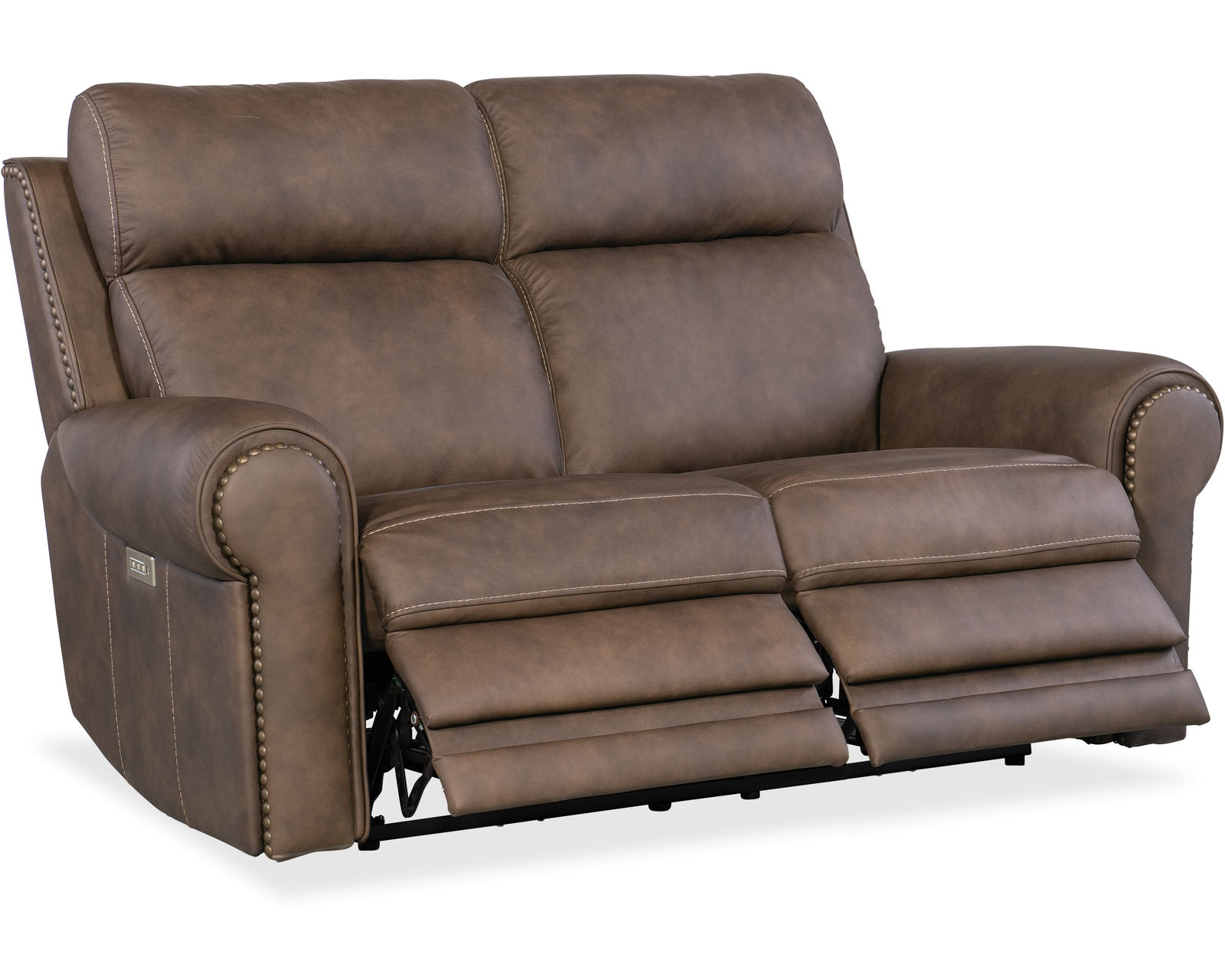 Duncan Triple Power Reclining Sofa 90" Brown (In stock) - Duncan Power Loveseat with Power Headrest & Lumbar