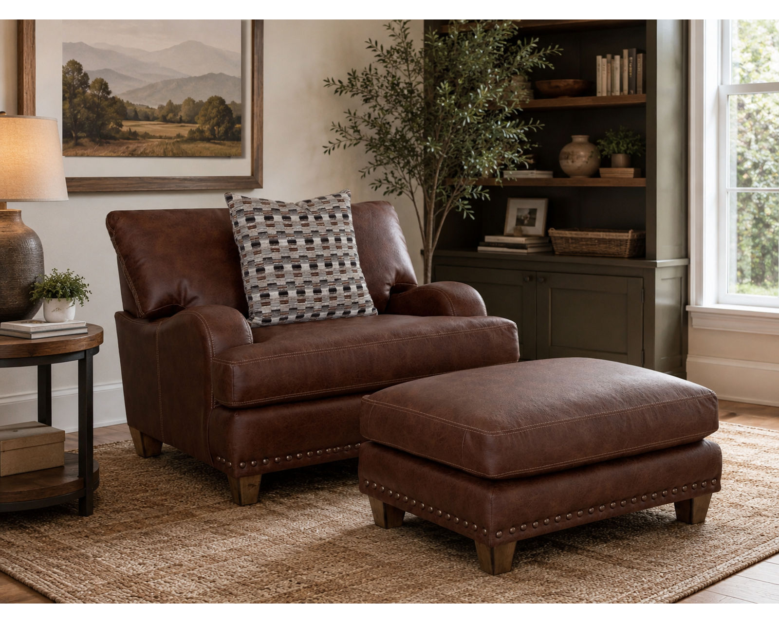 Dayton 93" Leather-Look Fabric Sofa (Rugged Character. Sink-In Comfort. Timeless Style) - The Designer Look—Without the Designer Budget.