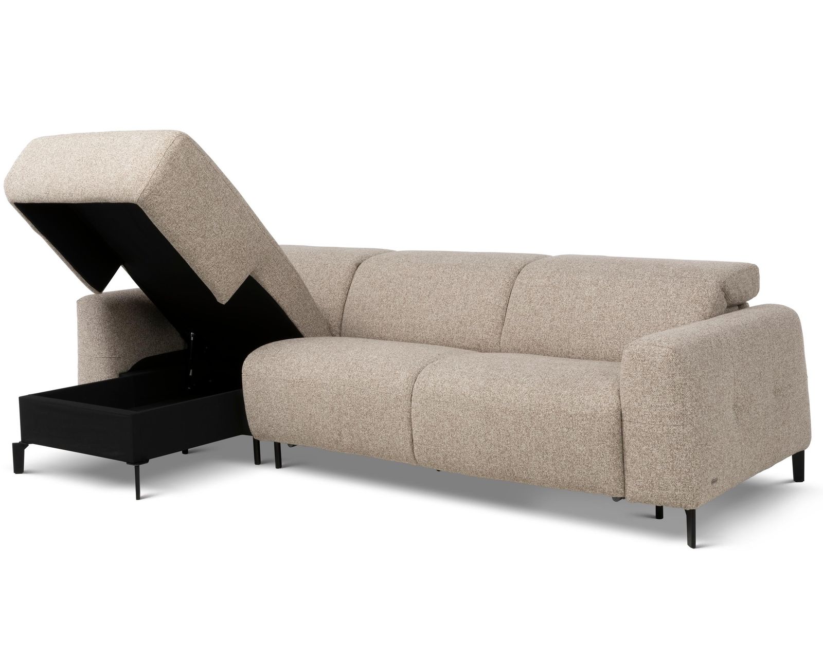 Capri C325 Two-Piece Chaise Sectional (+45 fabrics) - Select the Right or Left Arm Facing Chaise Lounge with Storage
