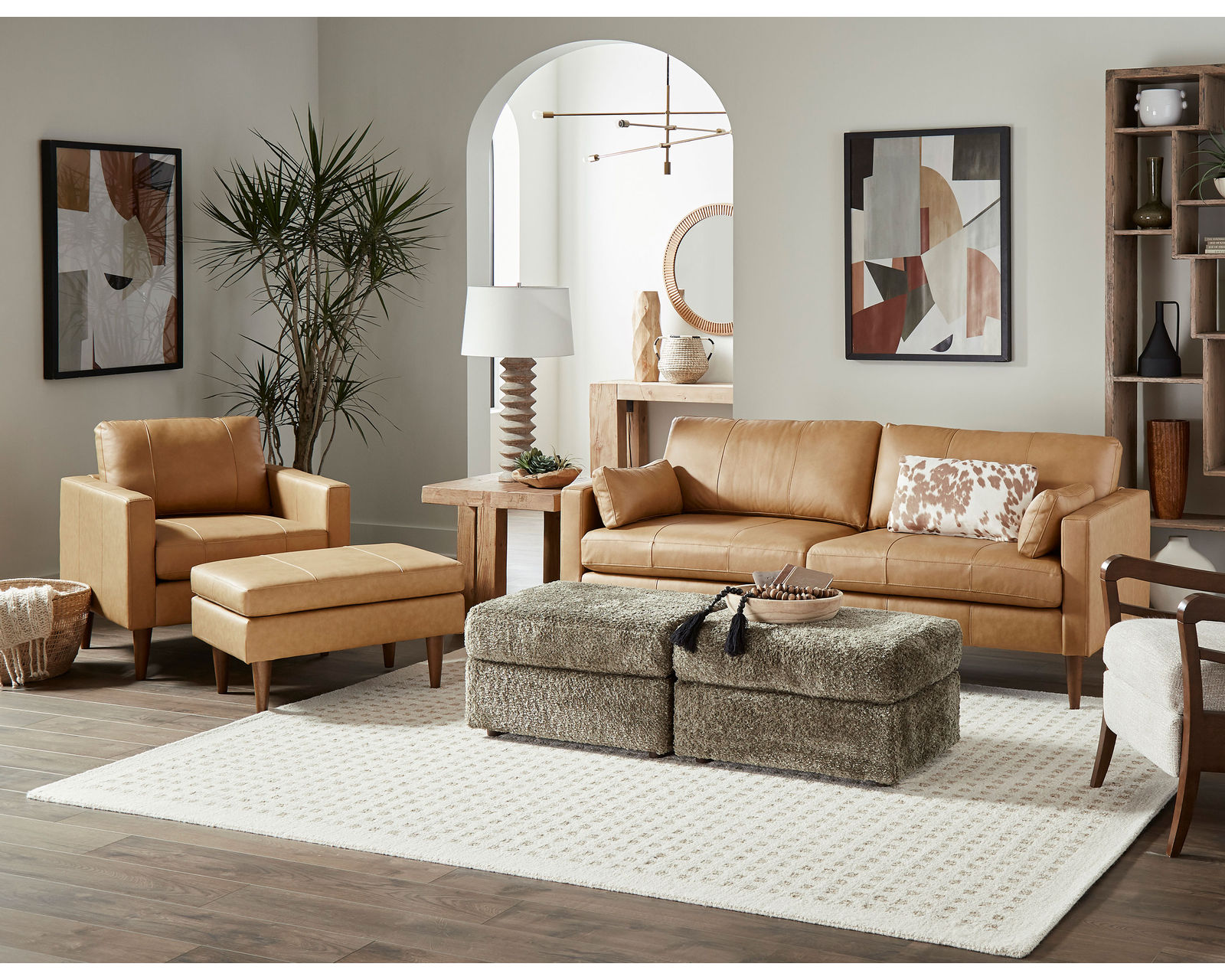 Trafton Leather Sofa (+3 leathers) 81" - Trafton Leather Sofa in Butterscotch