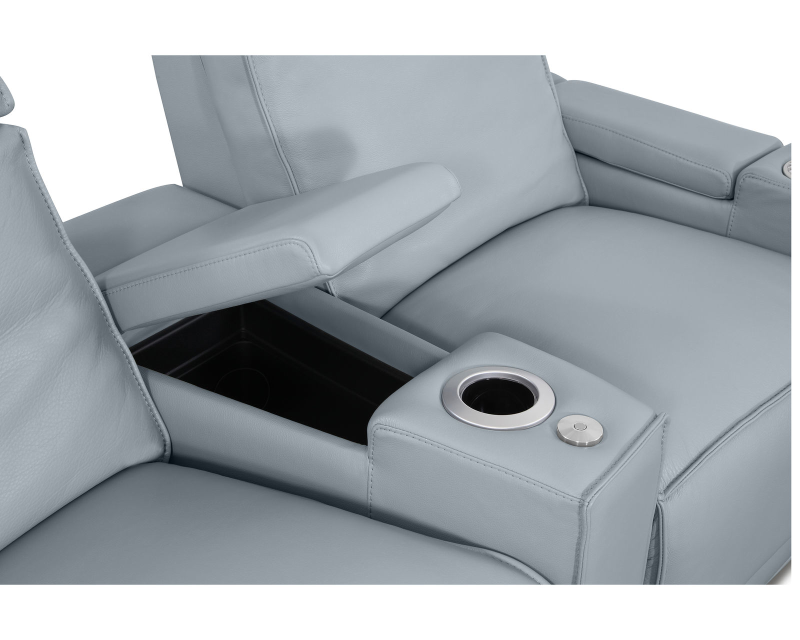 Ace 41472 Triple Power Home Theater Sectional (+200 colors) - Comes standard with LED and 8 button function Cupholder and storage